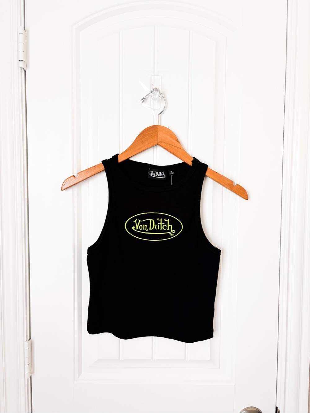 Von Dutch Tank Top Black Neon Green Size Small NEW